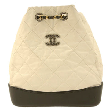 Pearl Street Bags Chanel Gabrielle Small Quilted Aged Calfskin Leather Backpack Bag White