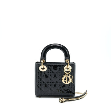 Top quality Dior Mini Lady Top quality Dior Patent Leather Black