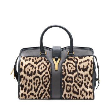 Saint Laurent Cabas Chyc Tote Bag Animal Print Horsehair/CalBNkin Black GHW