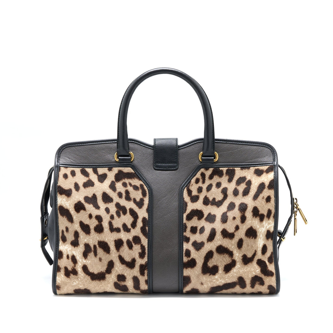 Saint Laurent Cabas Chyc Tote Bag Animal Print Horsehair/CalBNkin Black GHW