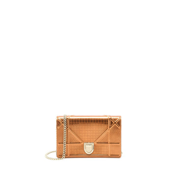 Top quality Dior Top quality Diorama Wallet on Chain Patent Metallic