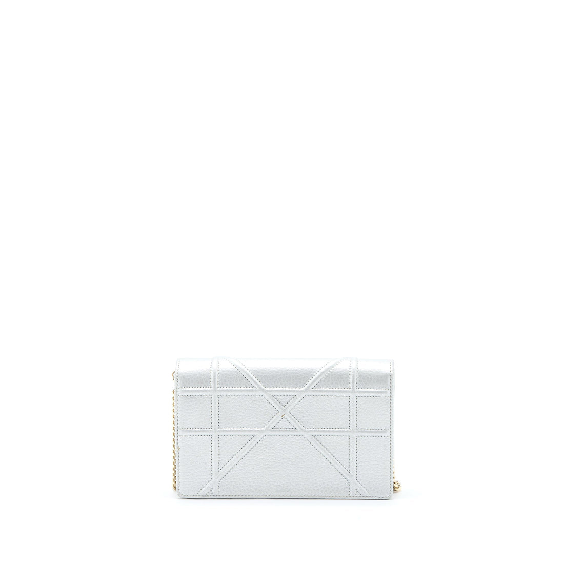 Top quality Dior Top quality Diorama Wallet on Chain Calfskin Silver