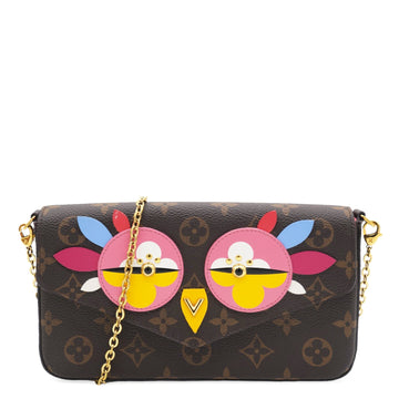 Louis-vuitton Monogram Canvas Lovely Birds Pochette Felicie Chain Wallet