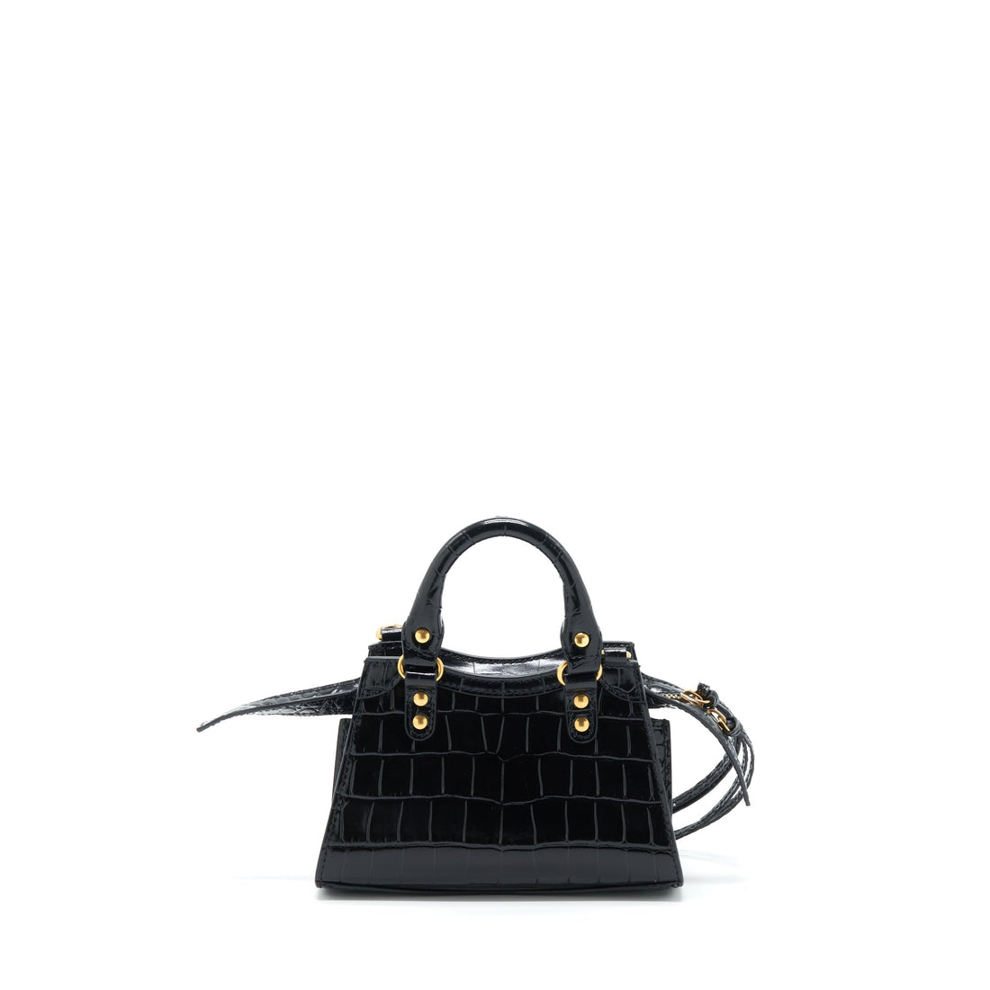 Balenciaga Nano Neo Classic City Bag Croc-Embossed CalBNkin Black GHW