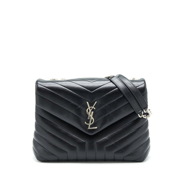 Saint Laurent / YSL Loulou Medium Bag CalBNkin Black SHW