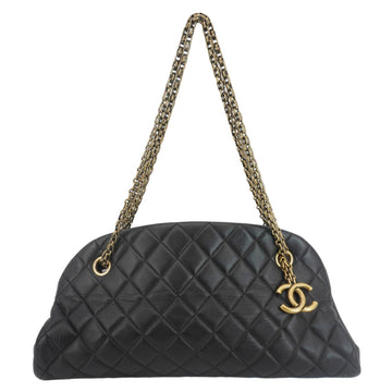Pearl Street Bags Chanel Just Mademoiselle Bowling Small Quilted Leather Shoulder Bag Black
