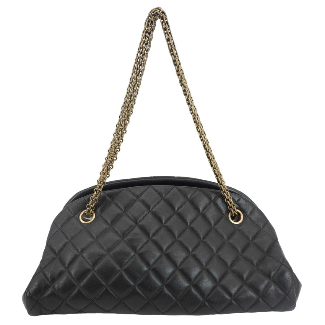 Pearl Street Bags Chanel Just Mademoiselle Bowling Small Quilted Leather Shoulder Bag Black