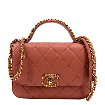 Pearl Street Bags Chanel Infinity Chain Quilted Leather Crossbody Bag Pink