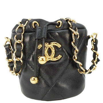 Pearl Street Bags Chanel Coco Mini Leather Bucket Shoulder Bag Black