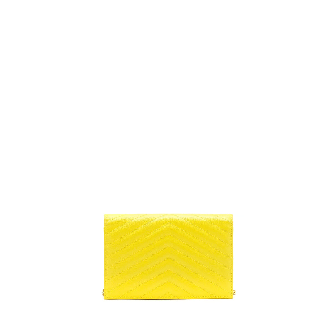 Saint Laurent /ysl Envelope Wallet on chain Grained CalBNkin Yellow GHW