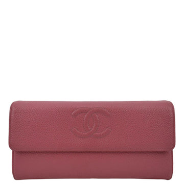 Pearl Street Bags Chanel Timeless CC Flap Caviar Leather Wallet Pink