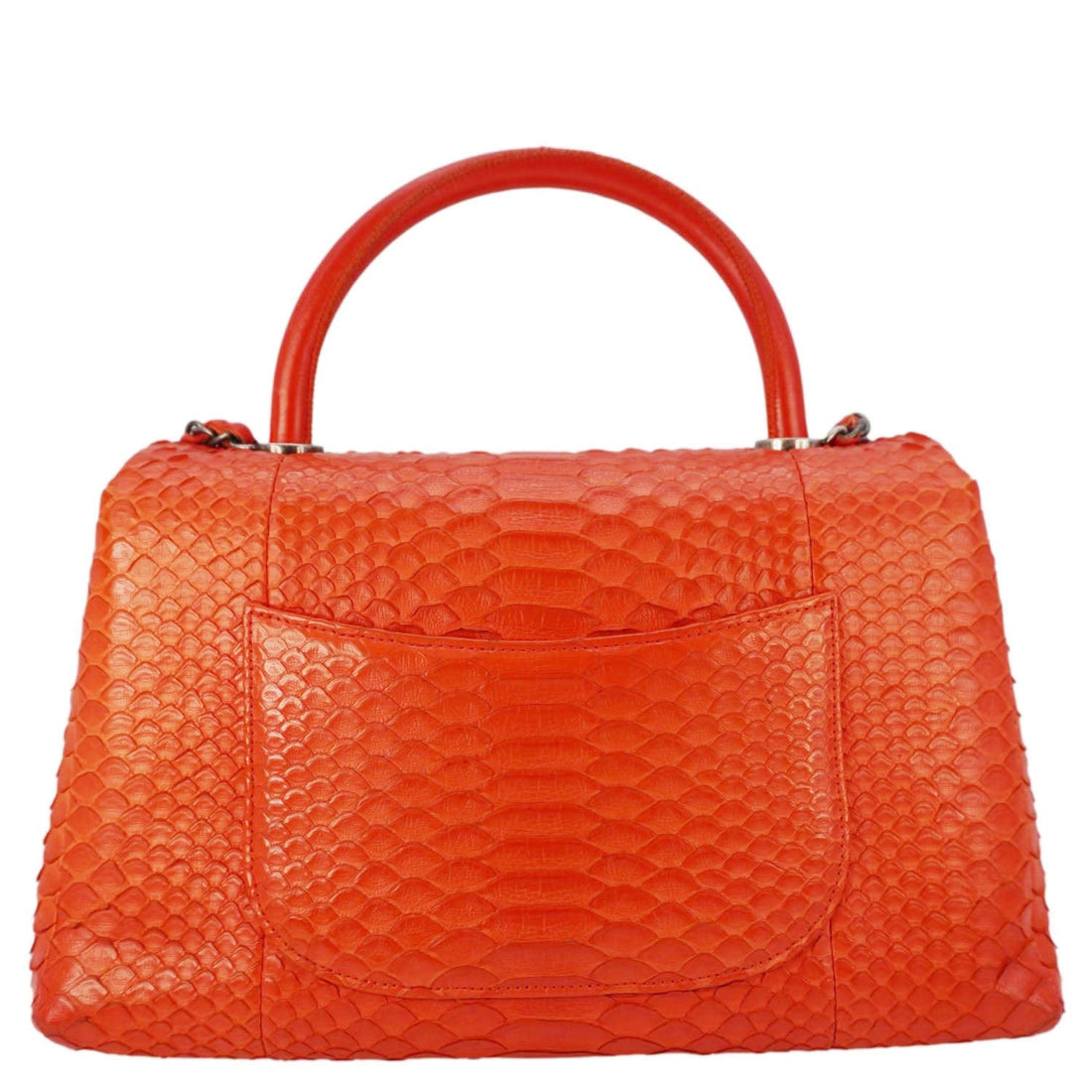 Pearl Street Bags Chanel Coco Flap Python Leather Top Handle Shoulder Bag Red