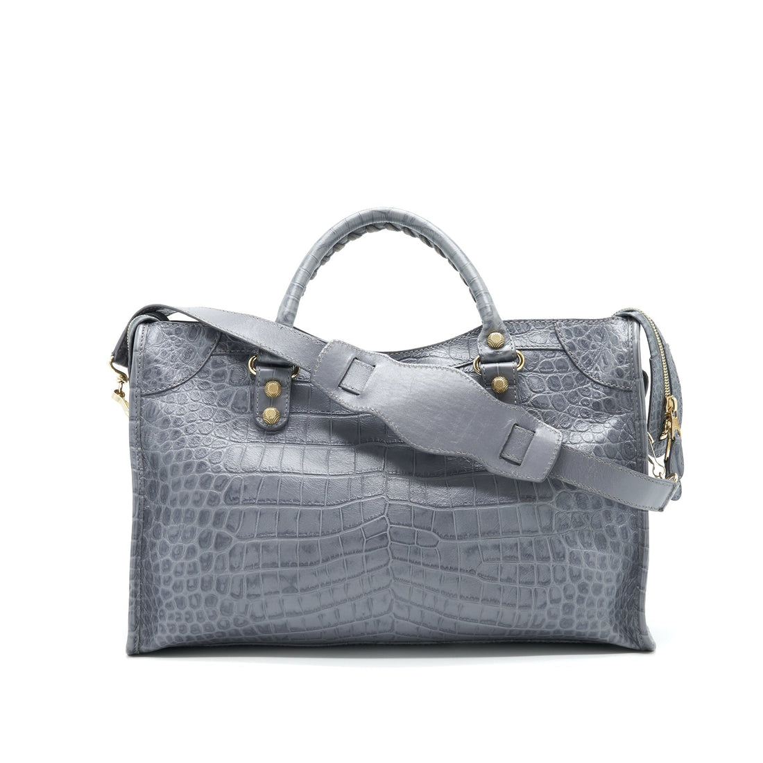 Balenciaga Medium Embossed CalBNkin Bag in Grey SHW