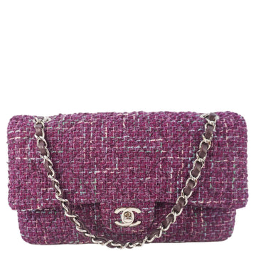 Pearl Street Bags Chanel Classic Double Flap Tweed Medium Shoulder Bag Purple