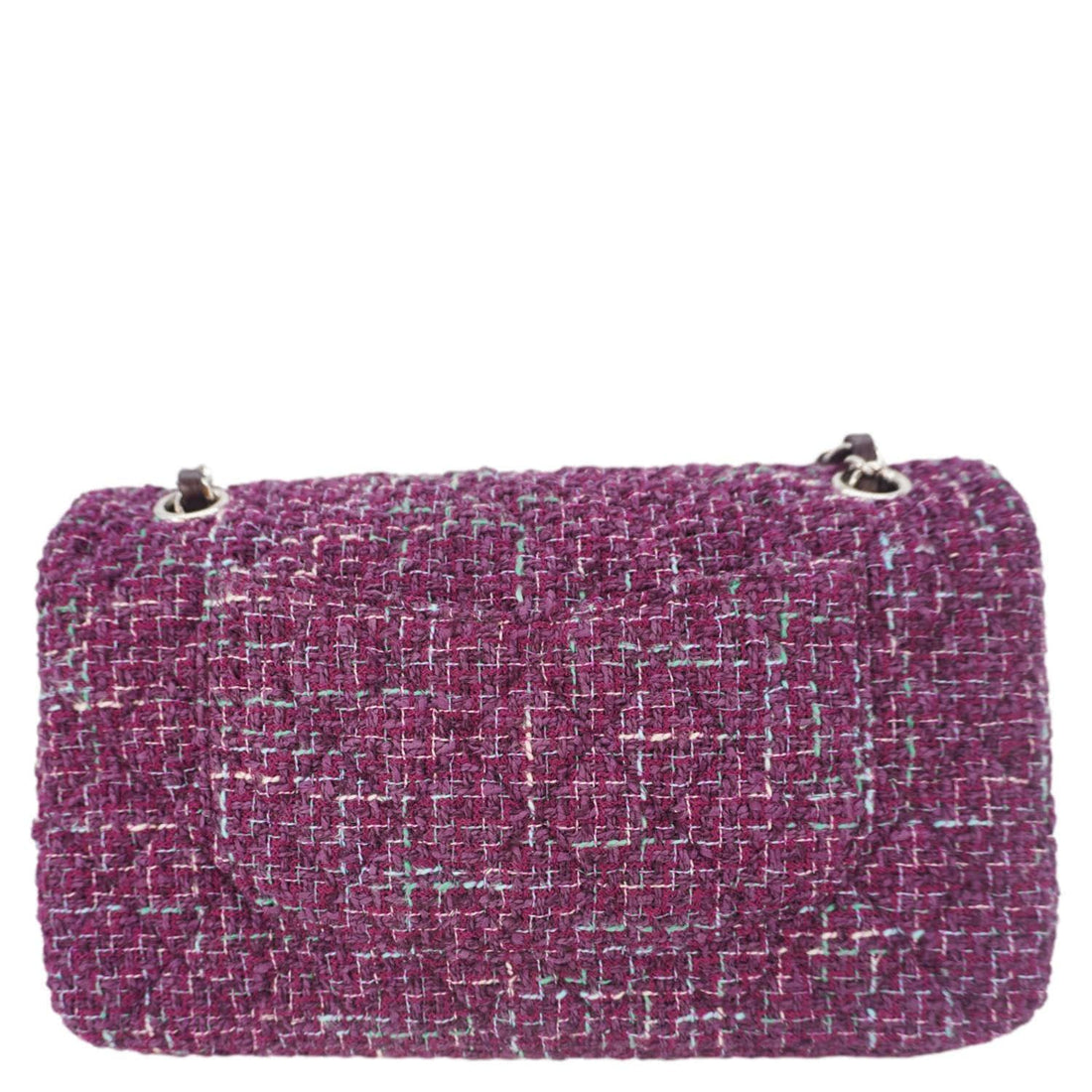 Pearl Street Bags Chanel Classic Double Flap Tweed Medium Shoulder Bag Purple