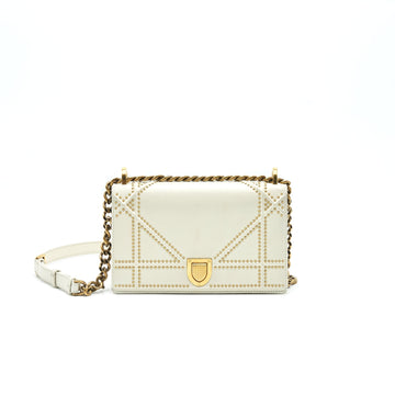 Top quality Dior Top quality DiorAMA STUDDED LAMBSKIN SMALL WHITE WITH