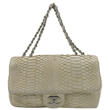 Pearl Street Bags Chanel Flap Python Leather Crossbody Bag Ivory