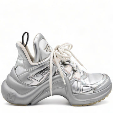 Louis-vuitton Metallic CalBNkin Technical Nylon LV Archlight Sneakers Silver 36