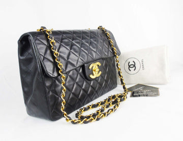 CHANEL Classic  'Jumbo XL' (Maxi) 2.55 Flap bag Black Leather -