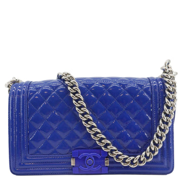 Pearl Street Bags Chanel Boy Flap Medium Plexiglass Patent Leather Crossbody Bag Blue