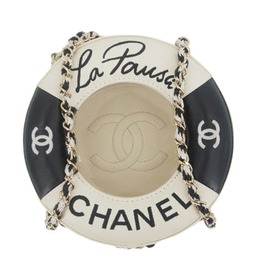 Pearl Street Bags Chanel Coco Lifesaver Leather Round Crossbody Bag White