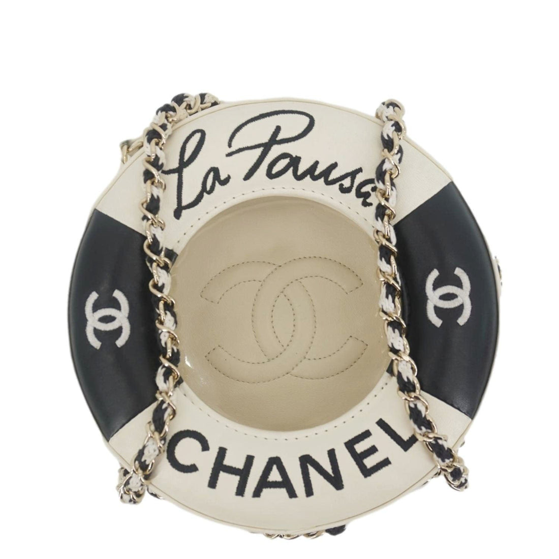 Pearl Street Bags Chanel Coco Lifesaver Leather Round Crossbody Bag White