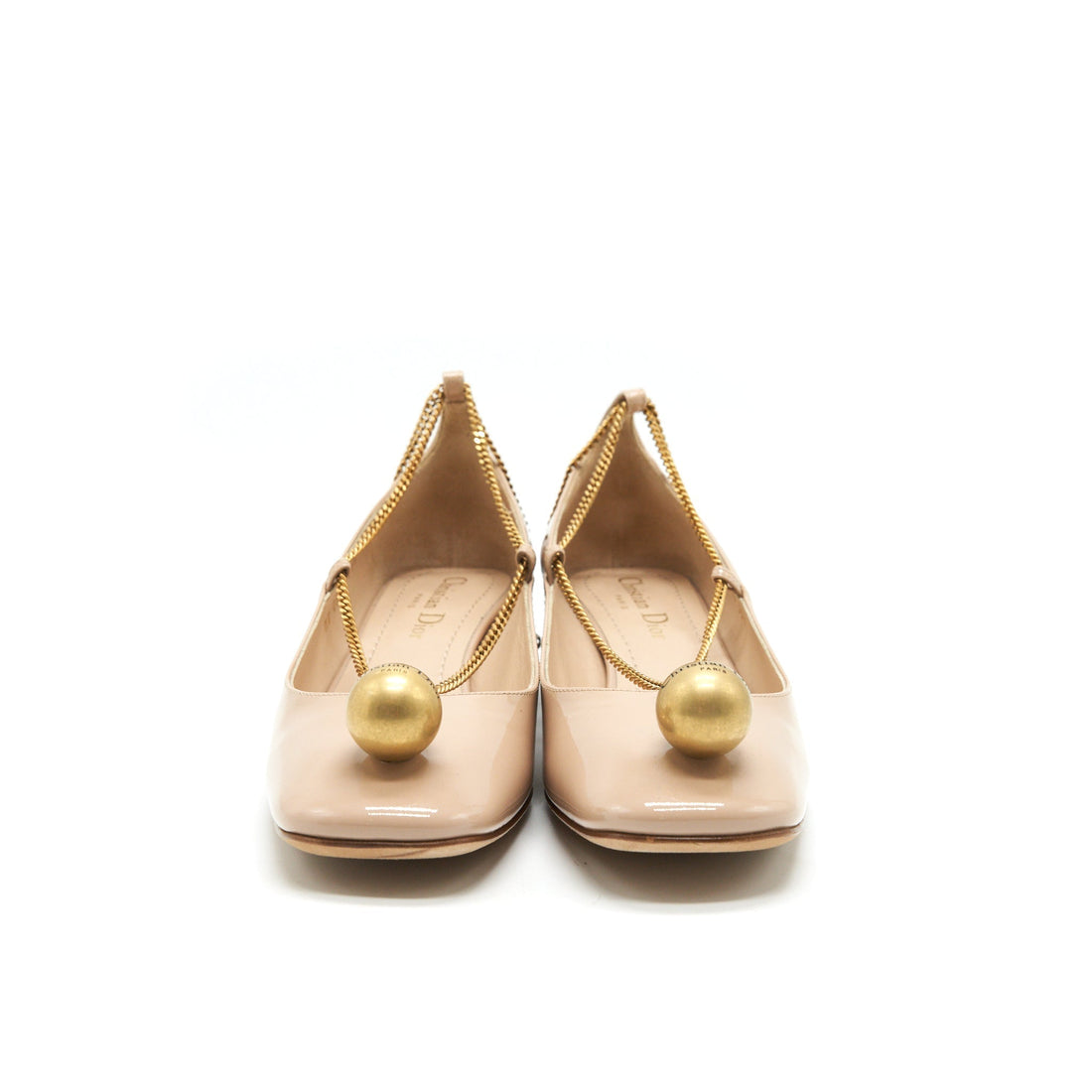 CHRISTIAN Top quality Dior Size 36.5 Patent Leather Pumps In Beige