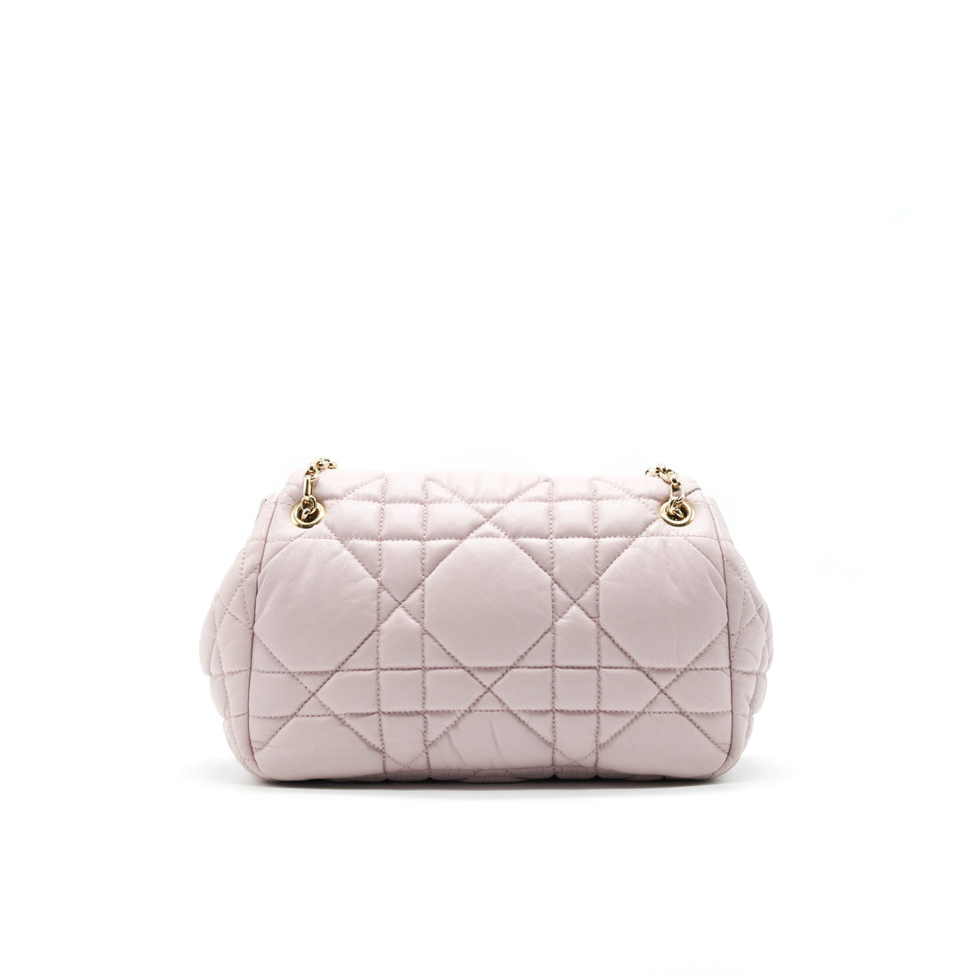 CHRISTIAN Top quality Dior CANNAGE LEATHER FLAP BAG IN LIGHT PINK