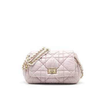 CHRISTIAN Top quality Dior CANNAGE LEATHER FLAP BAG IN LIGHT PINK