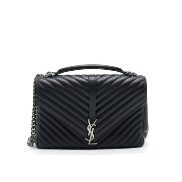 SAINT LAURENT / YSL COLLEGE IN MATELASSE LEATHER BLACK