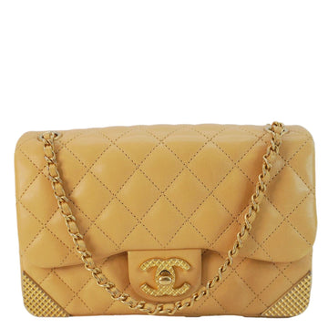 Pearl Street Bags Chanel Rock The Corner Flap Quilted Leather Shoulder Bag Beige