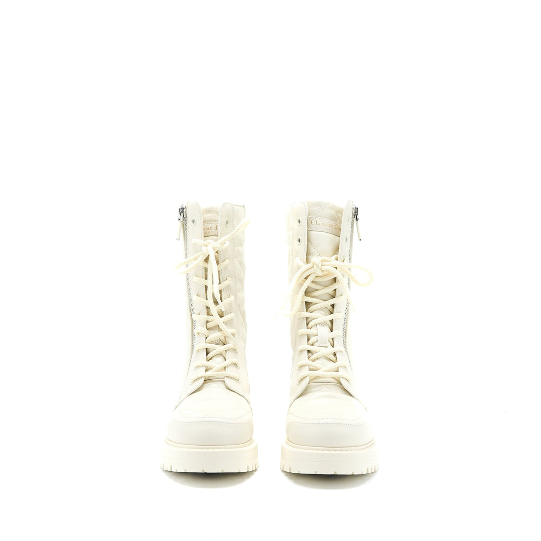 Top quality Dior Size 36 D-leader Ankle Boot Quilted Cannage Calfskin White