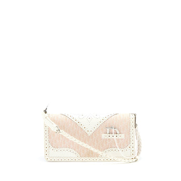 Top quality Dior Pink Logo Monogram Lace Handbag Pearl D Strap Charm