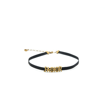 Top quality Dior JATop quality Dior Choker Antique Gold  Metal and Black Grosgrain Ribbon