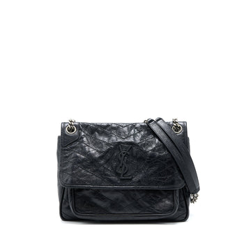 Saint Laurent/YSL Medium Niki Bag CalBNkin Black SHW