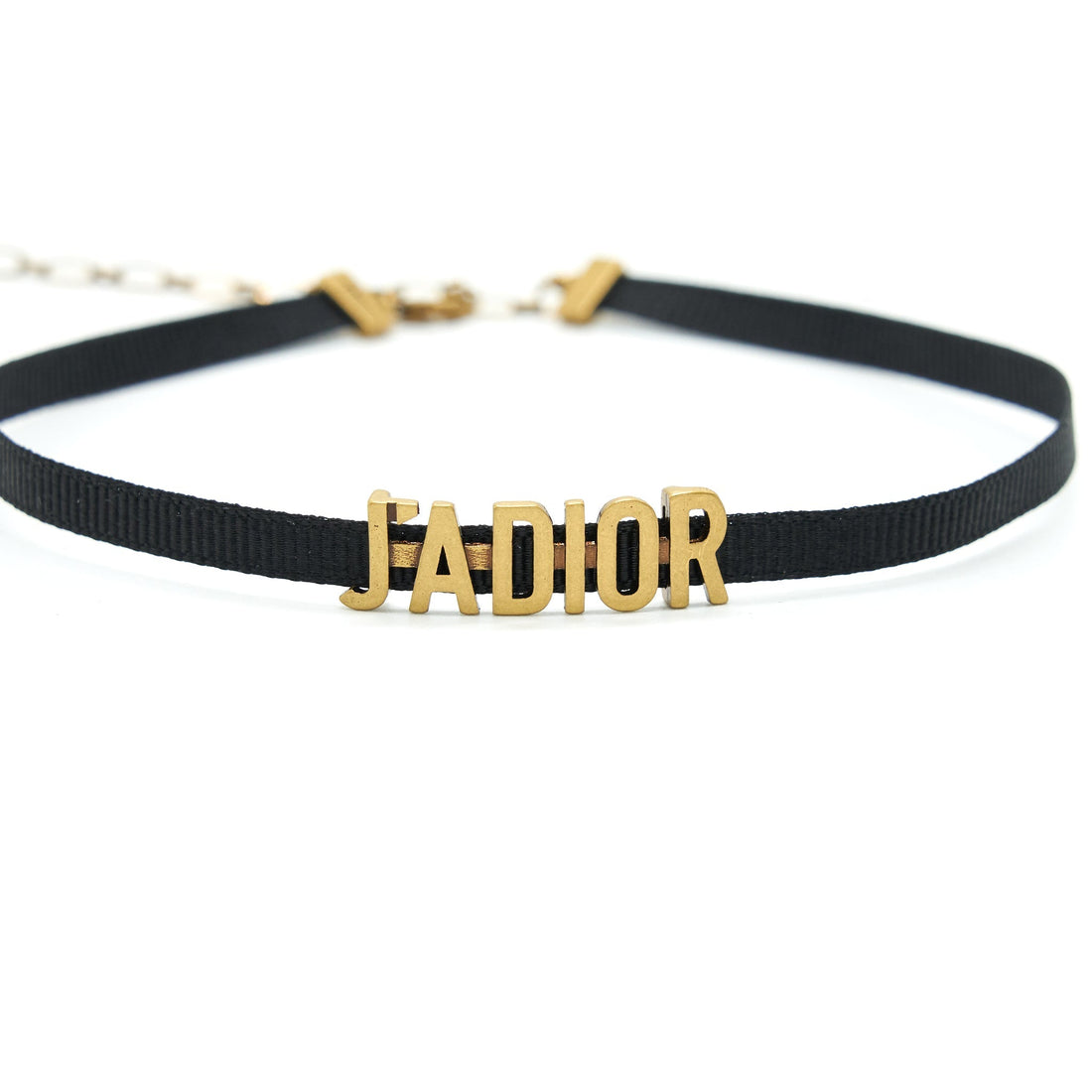Top quality Dior JATop quality Dior Choker Antique Gold  Metal and Black Grosgrain Ribbon