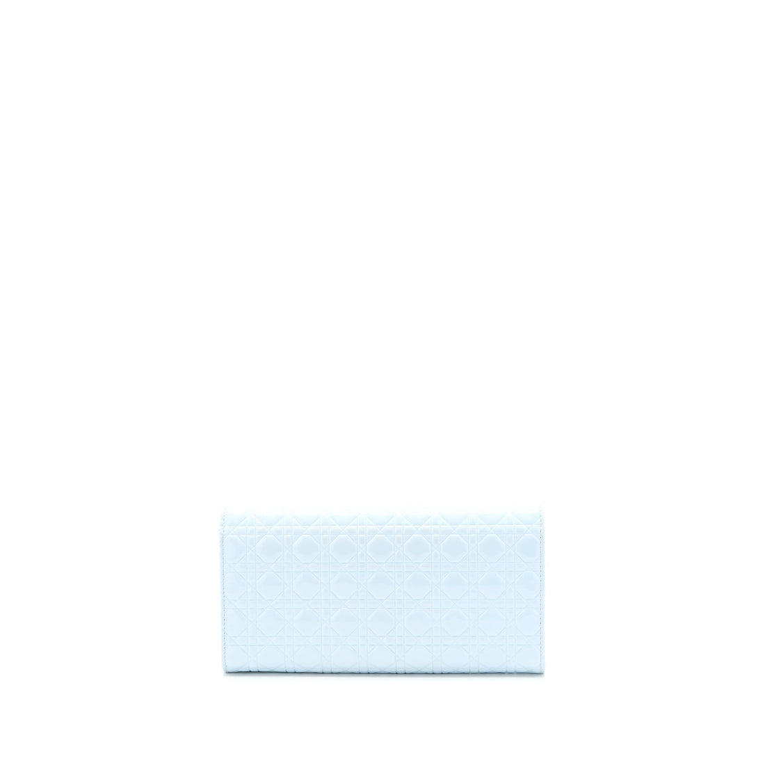 Top quality Dior Flap Wallet with Chain Patent Light Blue with Blue Hardware
