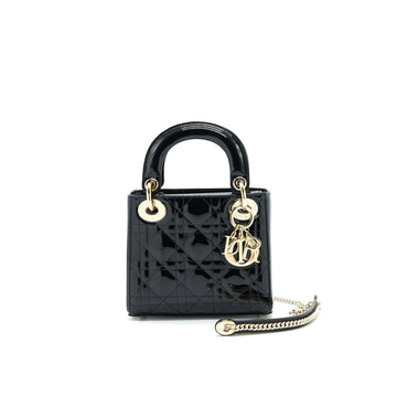 Top quality Dior Mini Lady Top quality Dior Patent Leather Black with