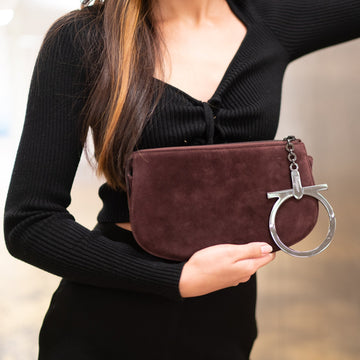 Salvatore Ferragamo Gancini velvet handbag