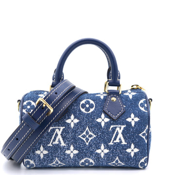 Louis-vuitton Monogram Jacquard Denim Nano Speedy Blue