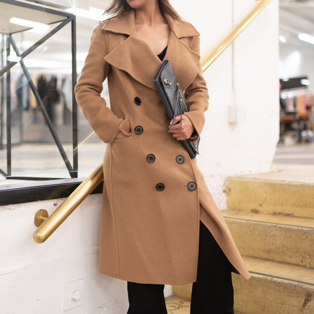 Burberry Camel hair Draped Front Coat