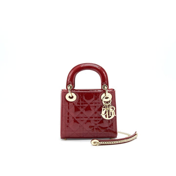 Top quality Dior MINI LADY Top quality Dior PATENT LEATHER IN RED
