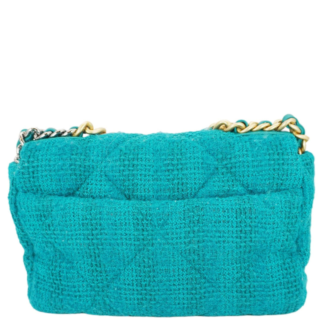 Pearl Street Bags Chanel 19 Flap Medium Quilted Tweed Shoulder Bag Teal