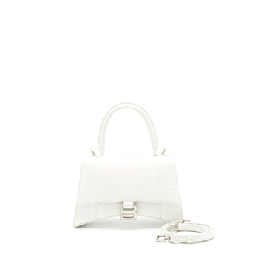 Balenciaga Hourglass S Croc embossed CalBNkin White SHW