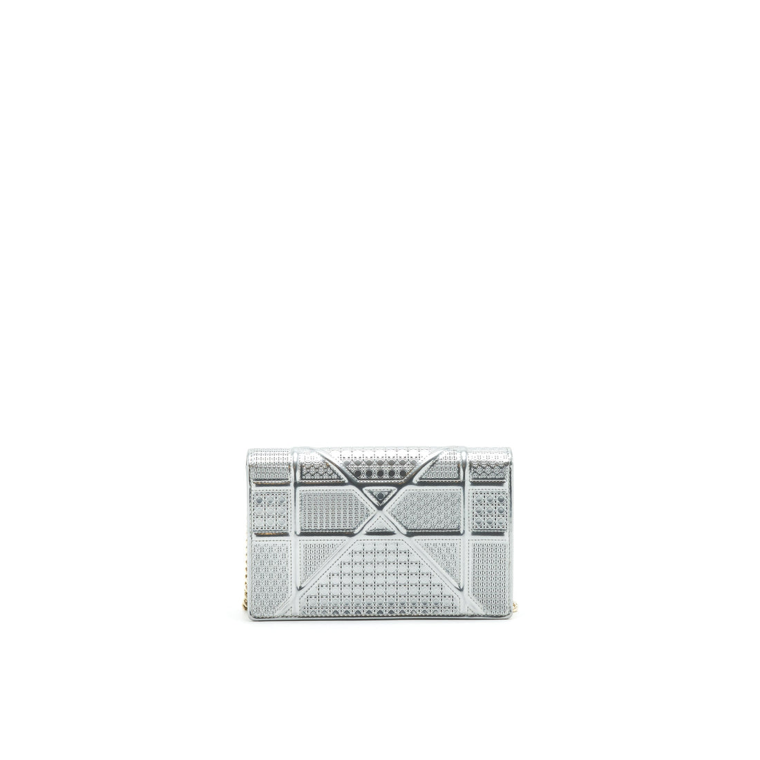 Top quality Dior Top quality DiorAMA WALLET ON CHAIN IN METALLIC SILVER