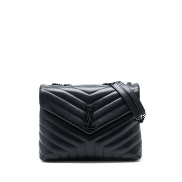 Saint Laurent / YSL Medium LouLou Shoulder Bag CalBNkin Black with Black Hardware