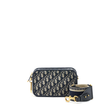 Top quality Dior Top quality Diorquake Pouch Blue Oblique Canvas With An Extra Strap