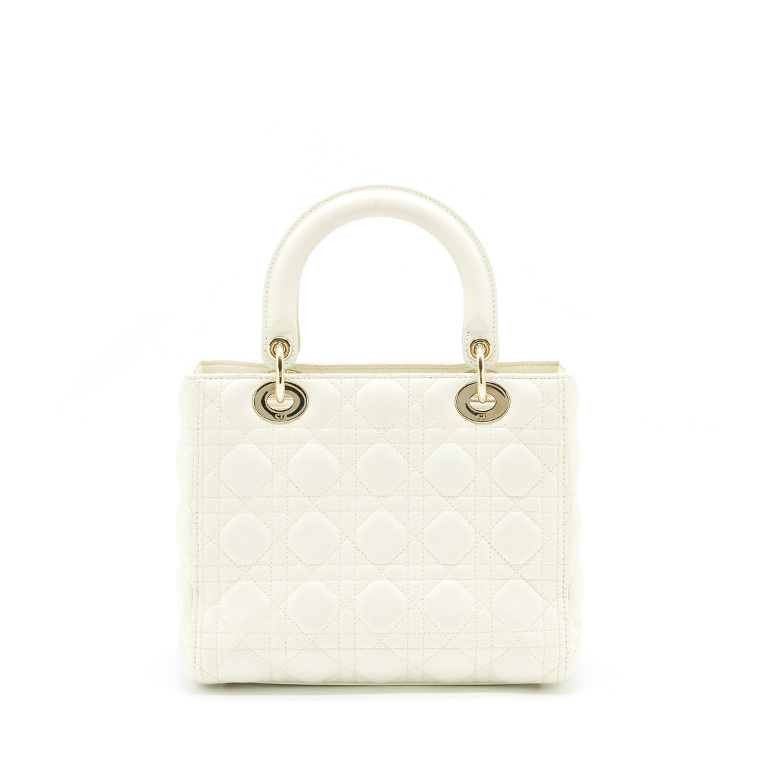Top quality Dior Medium Lady Top quality Dior Bag Lambskin White