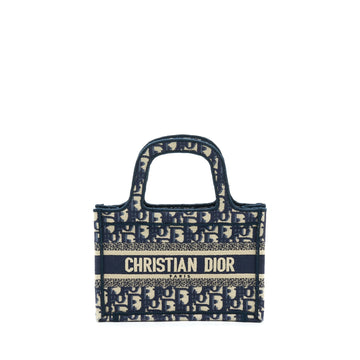 Top quality Dior Mini Book Tote Blue Oblique Embriodery