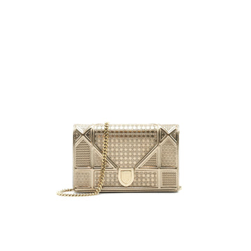 Top quality Dior Top quality Diorama Wallet on Chain metallic Gold with
